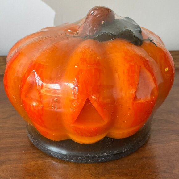 Sealed JC Penney Home Collection Wax Pumpkin Candle Large Jack-O-Lantern Vintage - Picture 3 of 10